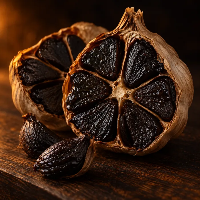 Bawang hitam dibelah dua